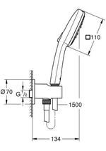 Grohe Tempesta Cube 110 Ankastre Bağlantılı El Duşu Seti, 3 Akışlı, Mat Siyah