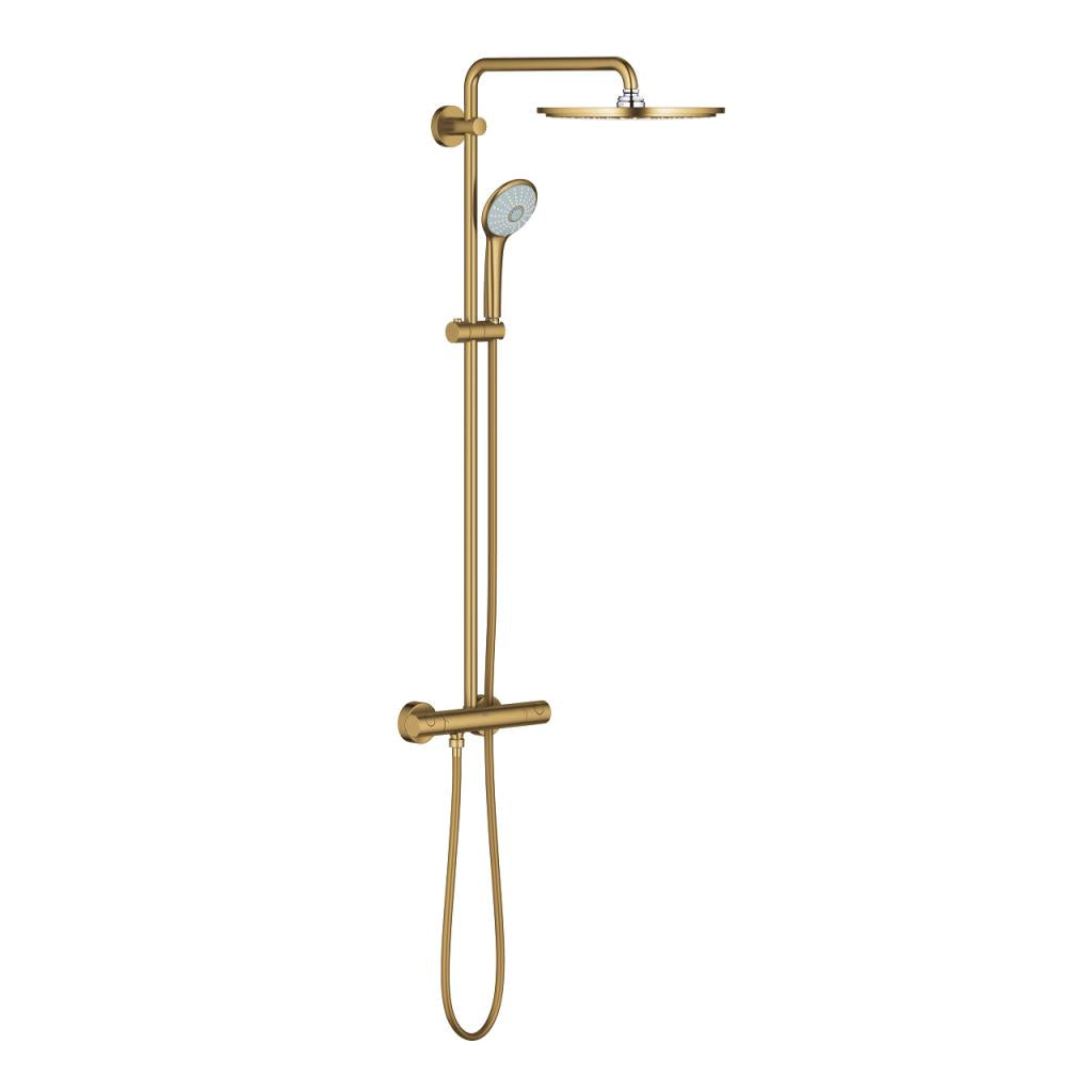 Grohe Euphoria System 310 Duvara Monte Termostatik Bataryalı Duş Sistemi Brushed Cool Sunrise - 26075GN0