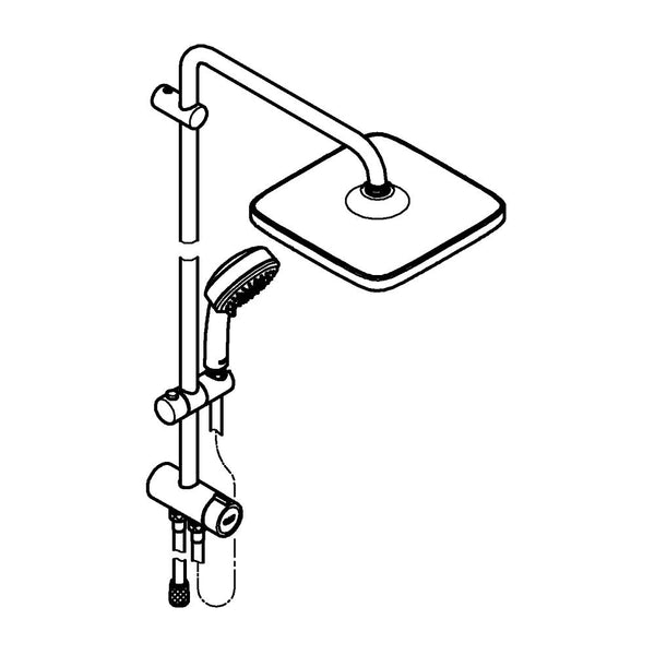 Grohe Tempesta System 250 Kare Duş Başlıklı Duvara Monte Duş Sistemi