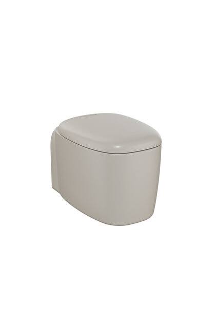 VitrA Plural Rim-Ex Duvara Tam Dayalı Yerden Tek Klozet, 55 cm, Mat Kum Beji